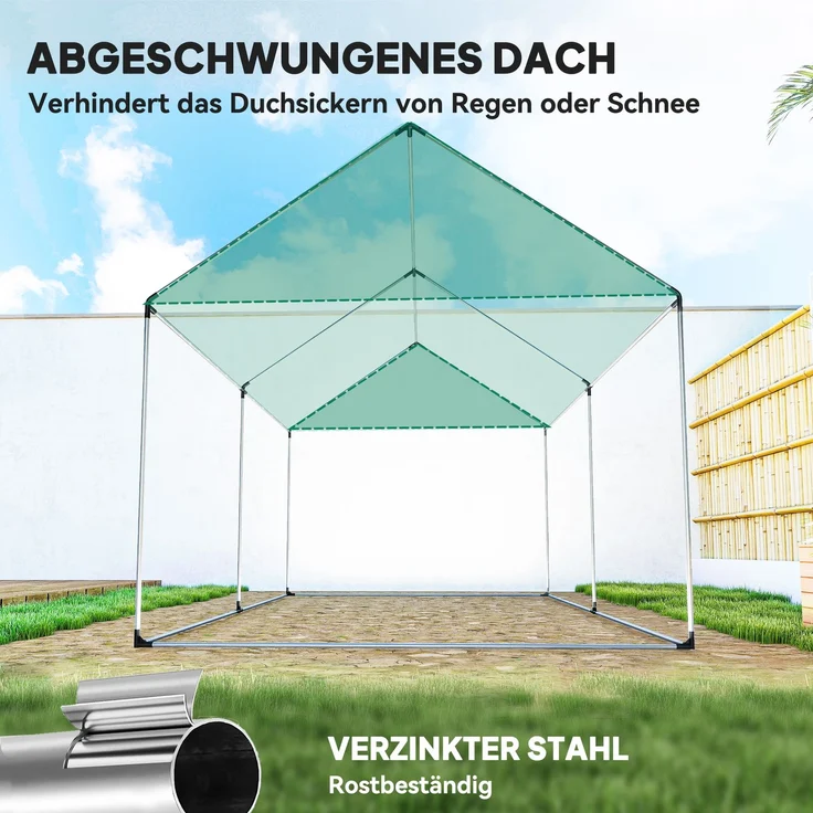 Outsunny Folientunnel, Stahl, PE, Grün, 200L x 300B x 200H cm – Bild 7