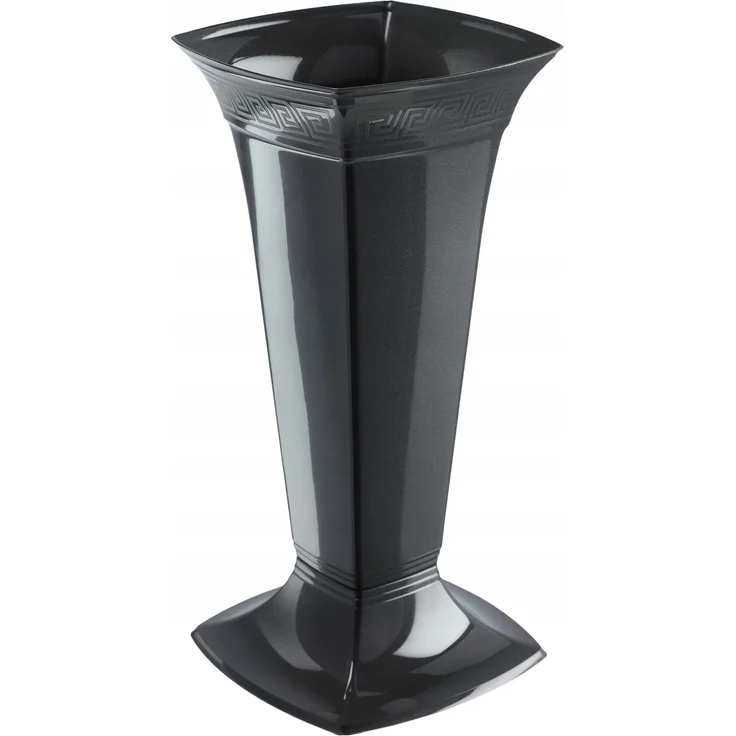 KADAX Vase für Friedhofsphiole, Grabstein, 39 cm, Graphit – Bild 1