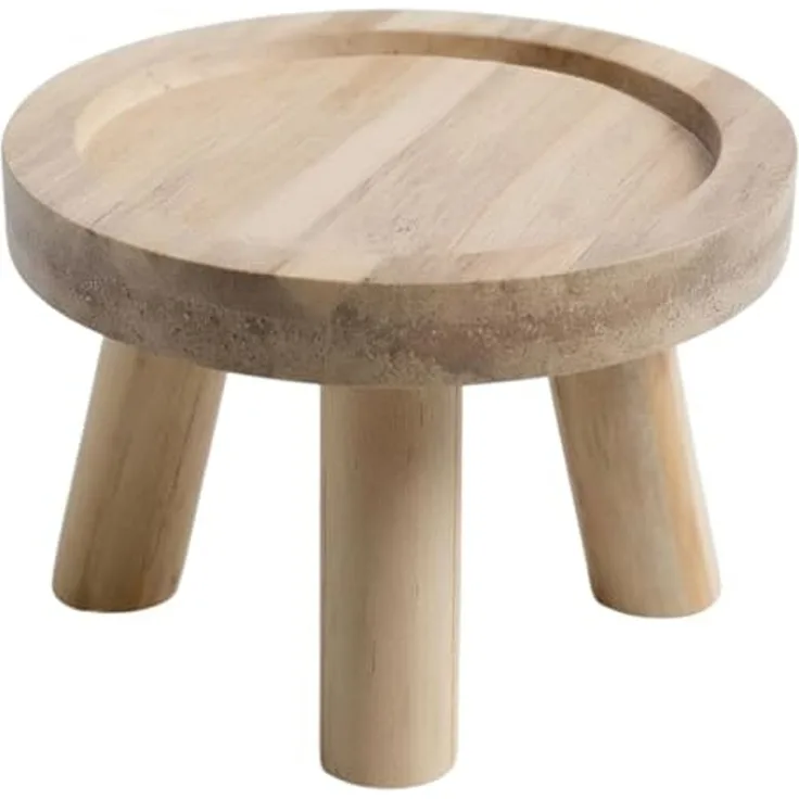 Spetebo Blumenhocker rund natur mit 3 Beinen - Ø 20 cm (Anzahl, 1 St, Stück), Stabiler Stand auf 3 Beinen