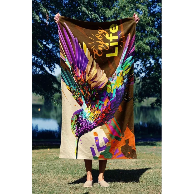 Mijolnir 'Enjoy Life 70' Strandtuch, Mehrfarbig, 70 x 130 cm