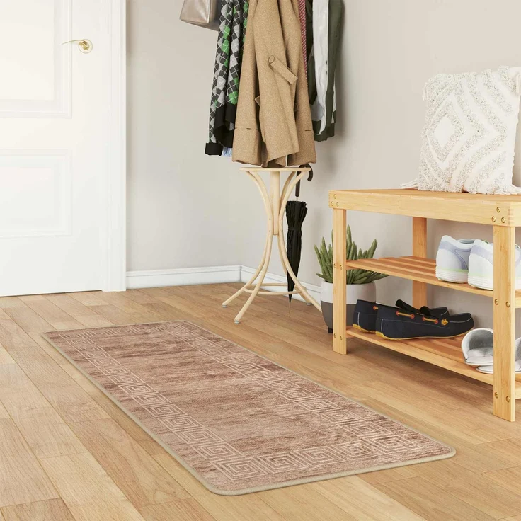 vidaXL Teppichläufer MARSA Weiß 50x200 cm Polyester und PVC 42023302 – Bild 1