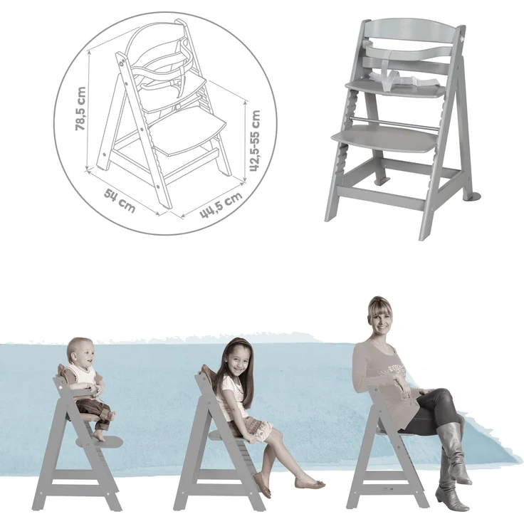 roba Treppenhochstuhl 'Born Up' - Set 2 in 1 - 'miffy®' - mit Liegefunktion - ab Geburt - Taupe – Bild 8
