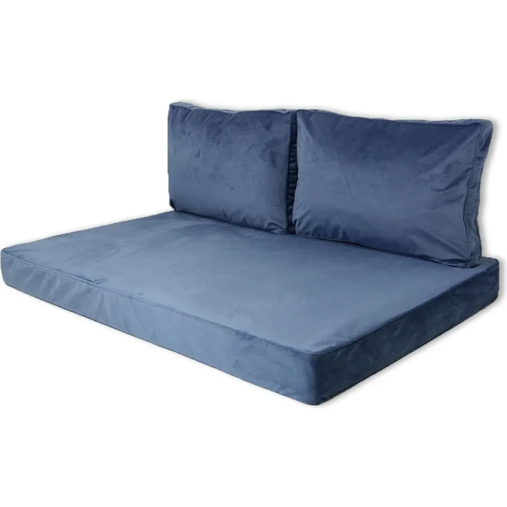 Palettenkissen 120x80 cm Blau / Safier Blue | Outdoor Velvet Stoff