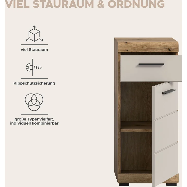 Standschrank B/H/T: 37x88x31 cm in Evoak Oak Nachbildung – Bild 11