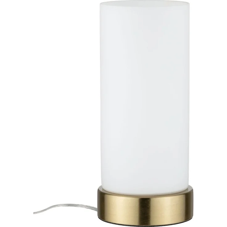 Paulmann 'Pinja' Tischleuchte mit Touchschalter, Metall messing / Glas opalweiß, Ø11x24,4cm – Bild 2
