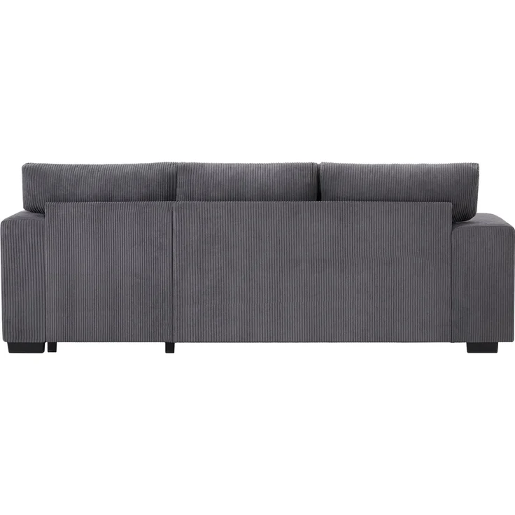 ZUBALIYA Klappsofa mit Schlaffunktion, L-förmiges umbaubares Ecksofa mit USB-Ladeanschluss und Kissen, 3-Sitzer-Umbausofa mit Seitenablagen und Stauraum, H 84 × T 231 × B 131.5 cm, Grau, Corduroy – Bild 17