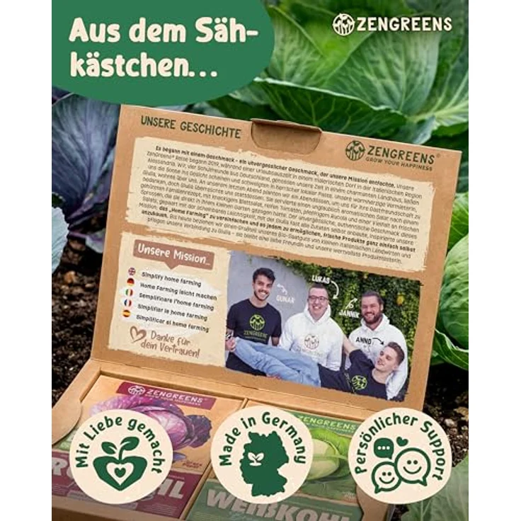 ZenGreens® - Bio Kohlgemüsesamen im 6er Set - 6 Kohl Gemüse Samen für den einfachen Anbau im Garten, Balkon oder Hochbeet - Pflanzensamen - Saatgut – Bild 5