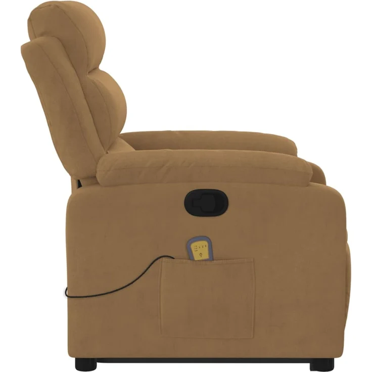 vidaXL Massagesessel mit Aufstehhilfe Braun Samt 3205111 – Bild 8