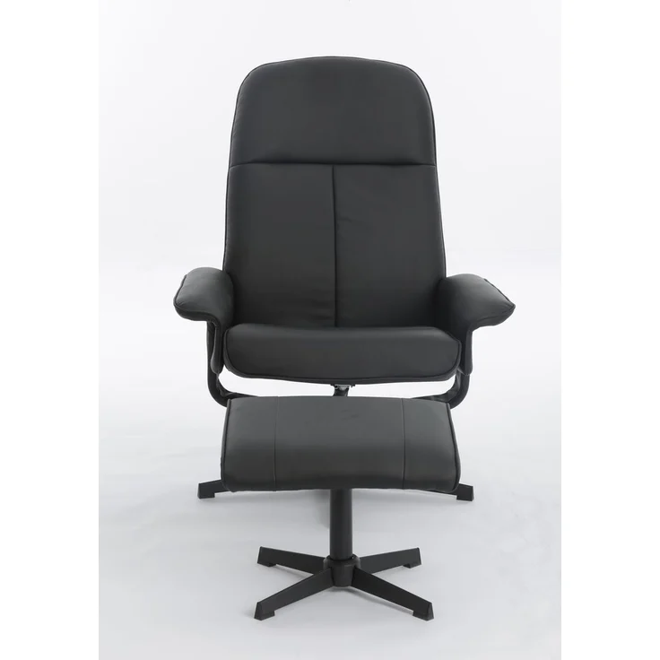 Relaxsessel mit Hocker HWP58-SCH schwarz – Bild 3