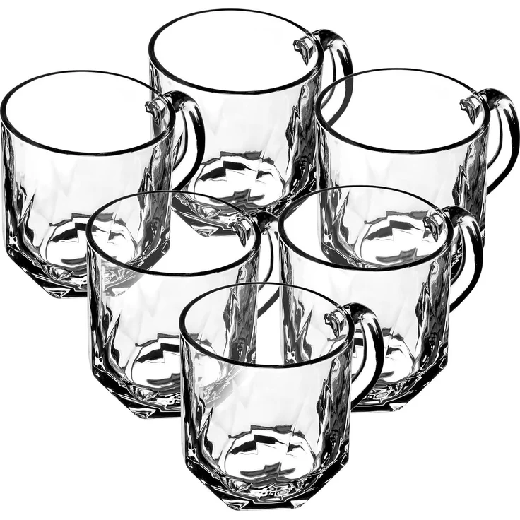KADAX Kaffee Teegläser 300ml Getränkeglas mit Henkel Glas Set 6x – Bild 5