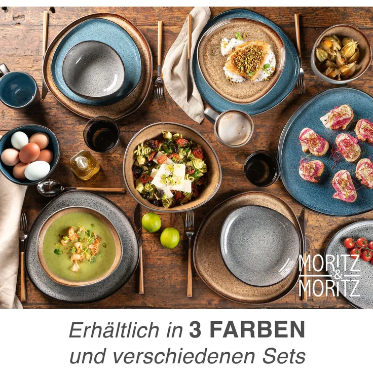 Moritz & Moritz ORGANIC 36 tlg. reaktiv grau Geschirrset – Bild 5