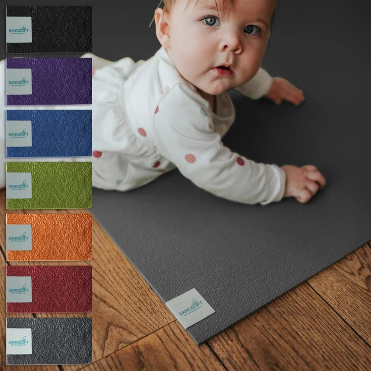 SanoSoft Krabbelunterlage 60x100 cm, Grau, PVC-Schaum, 4,5 mm Dicke – Bild 7