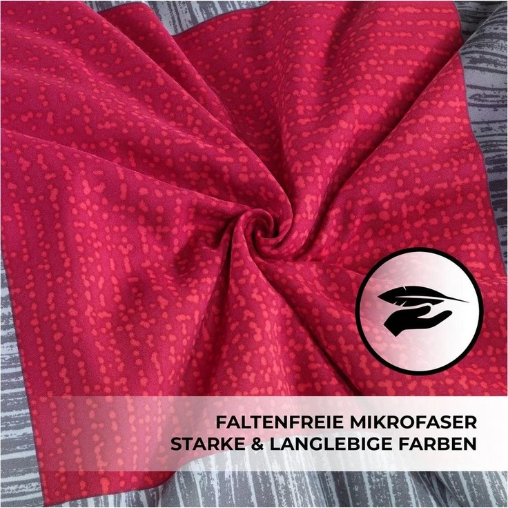 Malika Bettwäsche 155x220 + 80x80 cm atmungsaktiver Bettbezug, moderne Designs, Mikrofaser, 2 teilig, Für Allergiker geeignet, pflegeleicht, angenehm weicher Stoff – Bild 3