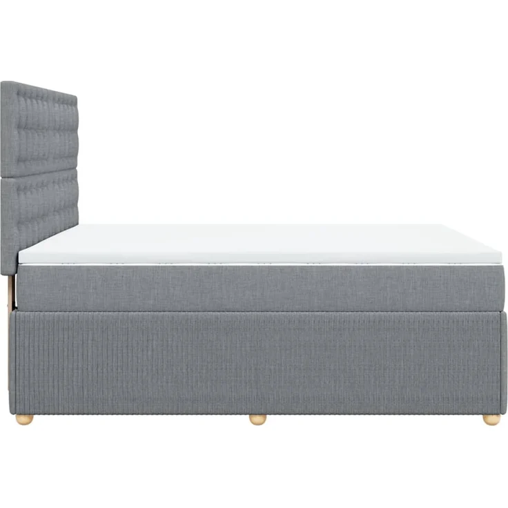 vidaXL Boxspringbett mit Matratze Hellgrau 160x200 cm Stoff 3294421 – Bild 7