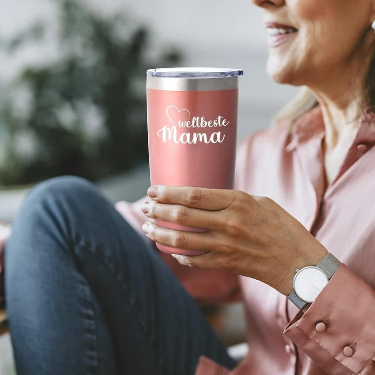 Livole Mama Geschenk - Beste Mama Tasse 600ml Edelstahl Thermobecher – Bild 2