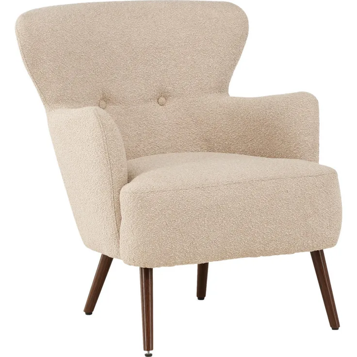 Livetastic Ohrensessel, Braun-Beige, Metall, Textil, 76x85x77 cm für Wohnzimmer