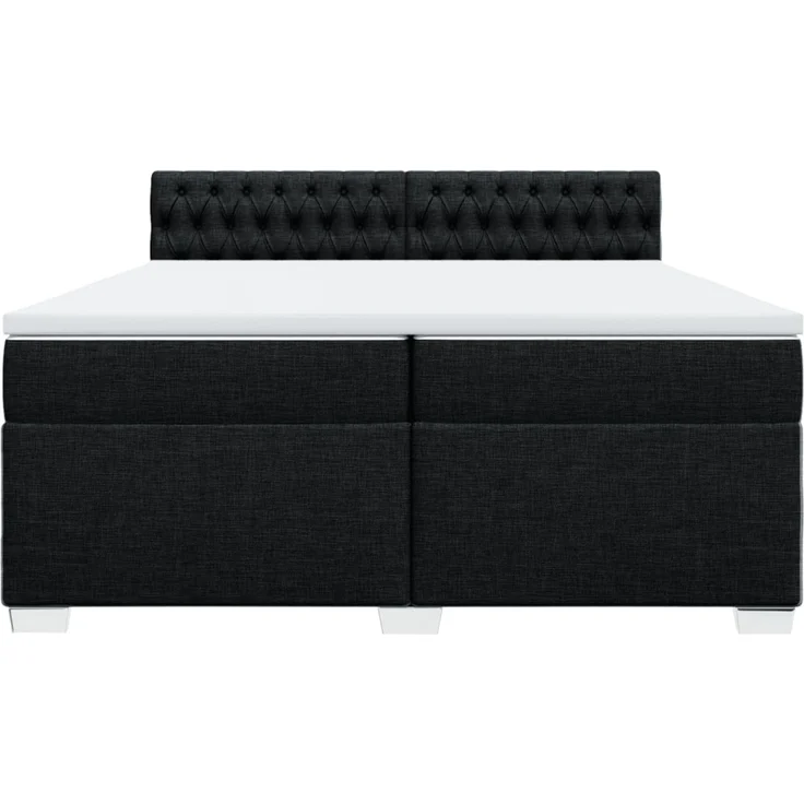 vidaXL Boxspringbett mit Matratze Schwarz 200x200 cm Stoff 3286004 – Bild 4