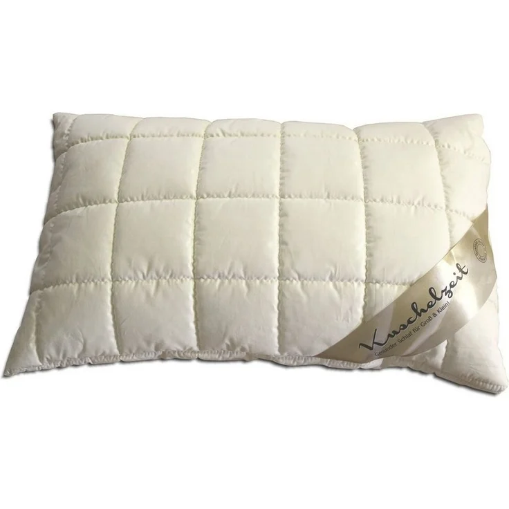 Meivita Naturhaarkissen Merino Schafschurwolle Kopfkissen, Füllung: 100% Wolle (Schurwollvlies), Bezug: 100% Baumwolle untersteppt mit 100% Wolle (Merino Schafschurwollvlies), Seitenschläfer, Rückenschläfer, Kissen Hergestellt in Deutschland – Bild 1
