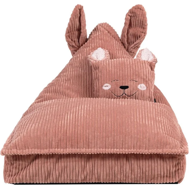 Icon Robyn Kaninchen Sitzsack Kinder, Rosa, Flauschiger Cord Stoff, Sitzsack Cord mit Füllung, Bequemer Kinder Sessel, Kuschelsessel, Lese Sessel, Schlafzimmer, Kinderzimmer, Spielzimmer – Bild 4