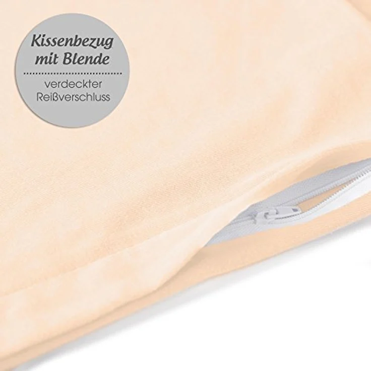 aqua-textil Classic Line Baumwolle Kissenbezug 2er-Set 65x65 Natur Kissen Bezug Reißverschluss Jersey Kissenhülle – Bild 5