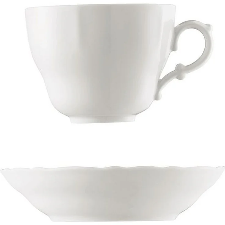 Hutschenreuther Tasse Maria Theresia Weiss Café au lait 2tlg, Porzellan – Bild 4