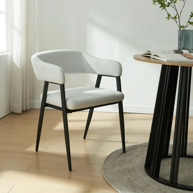 Esszimmerstuhl Kohlmand 2er Set Hellgrau [en. casa] – Bild 3