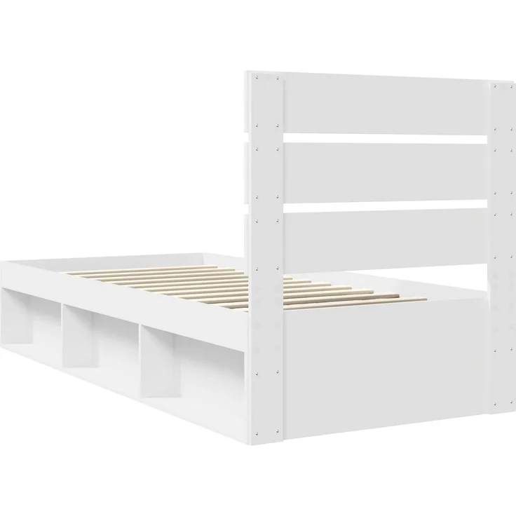 vidaXL Bettrahmen mit Kopfteil Weiß 90 x 200 cm Massives Kiefernholz 3411784 – Bild 8