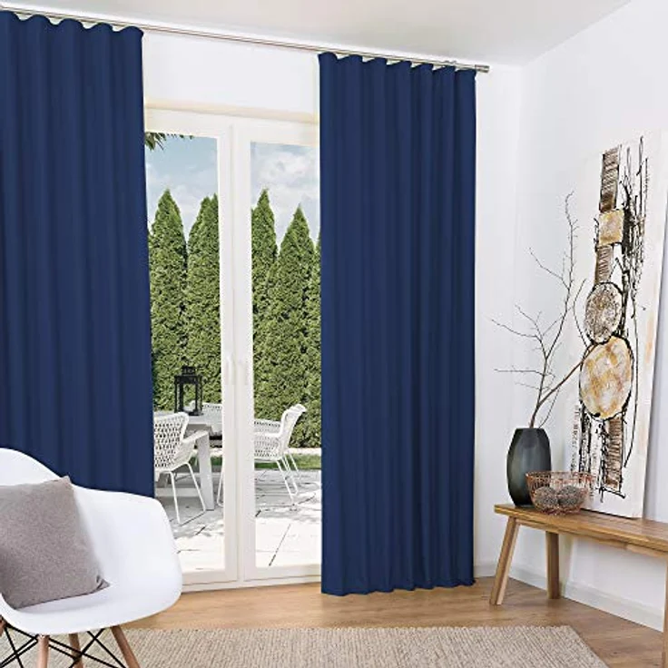 Beautissu Vorhang Amelie Luna, 2er Set Kräuselband Thermogardine 140x245cm – Bild 2