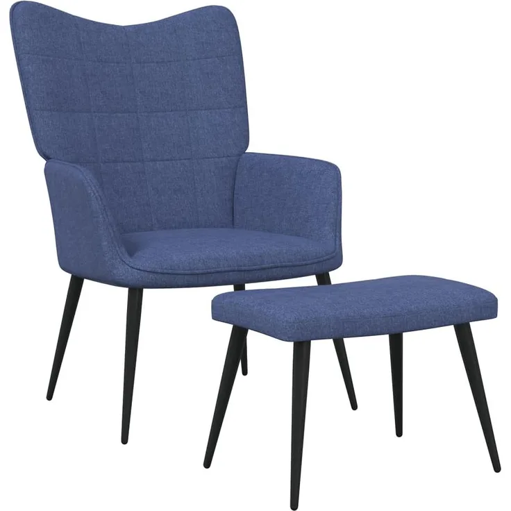 vidaXL Relaxsessel mit Hocker Blau Stoff [327956]