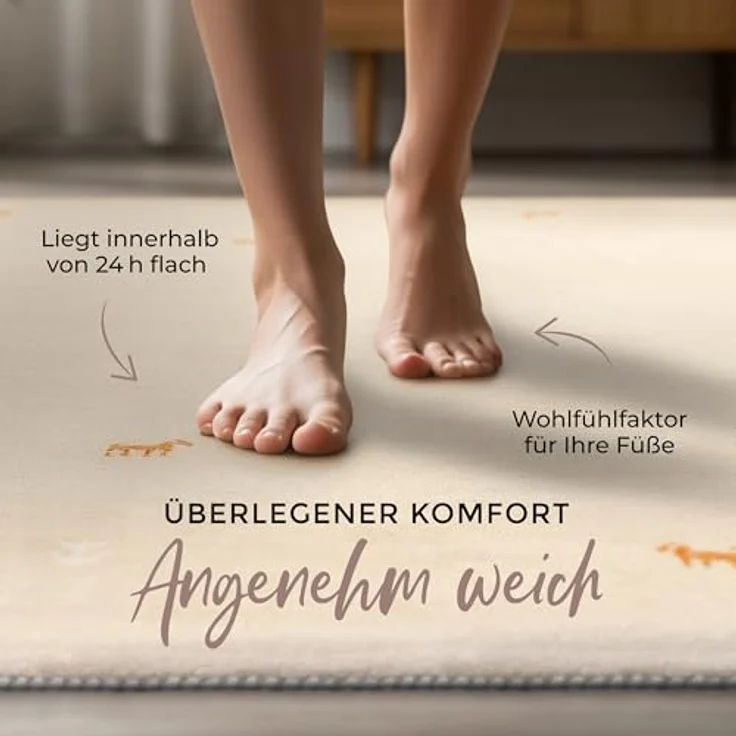 carpetfine 'Gabbeh Uni' Wollteppich, reine Wolle, Beige, 60x90 cm – Bild 5