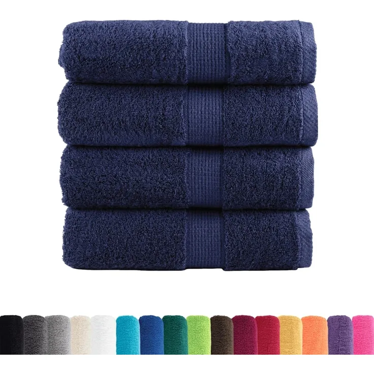 vidaXL Premium-Waschtücher SOLUND 4 Stk. Marineblau 30x30 cm 600 g/m² 137252