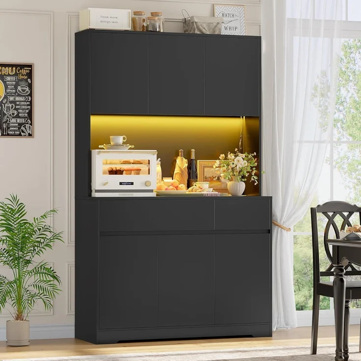Küchenschrank Buffetschrank mit LED und Steckdose – Bild 9