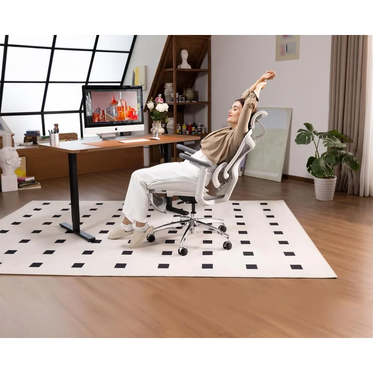 Sihoo 'Doro C300L' ergonomischer Schreibtischstuhl, Mit Fußpedal, 126 x 78,5 cm, in Weiß – Bild 6