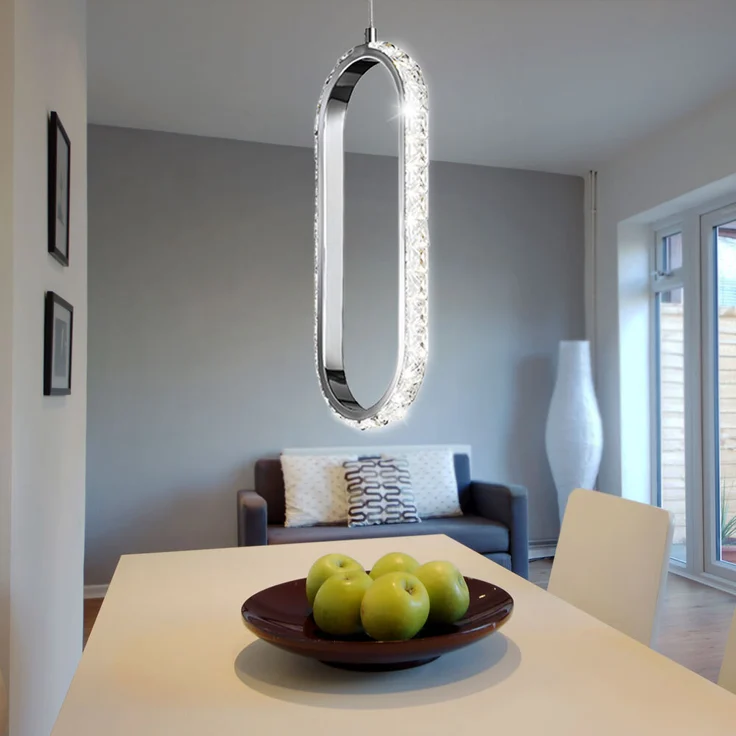 2er Set LED Hängeleuchte, Chrom, verstellbar, Dimmbar, H 150cm – Bild 5