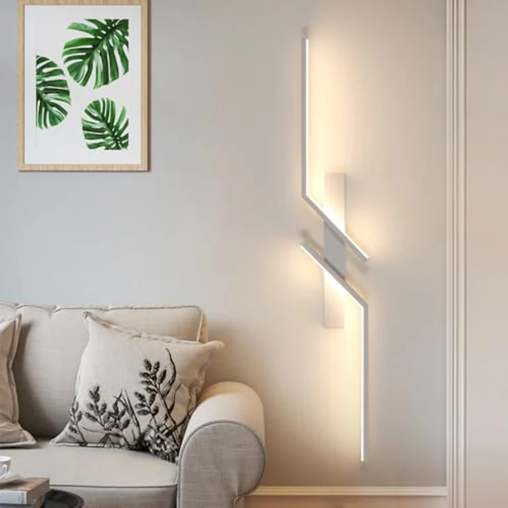 Goeco LED Wandlampe Innen, 81.5 CM 24 W Moderne Lang Wandleuchte 2 Fimmige 3000K Warmes Licht, Weiß Flurlampe Wand Belechtung für Flur Treppenhaus Wohnzimmer Schlafzimmer – Bild 2