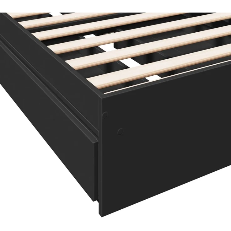 vidaXL Bettgestell mit Schubladen Schwarz 100x200 cm Holzwerkstoff 3280672 – Bild 8