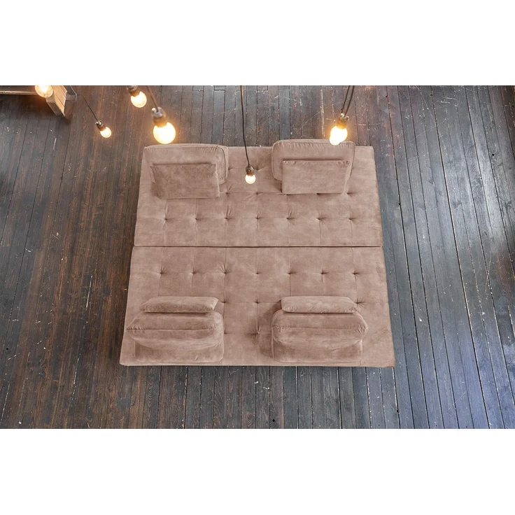 KAWOLA Sofa WIOLO Ecksofa velvet taupe 80 x 240 x 350 cm – Bild 4