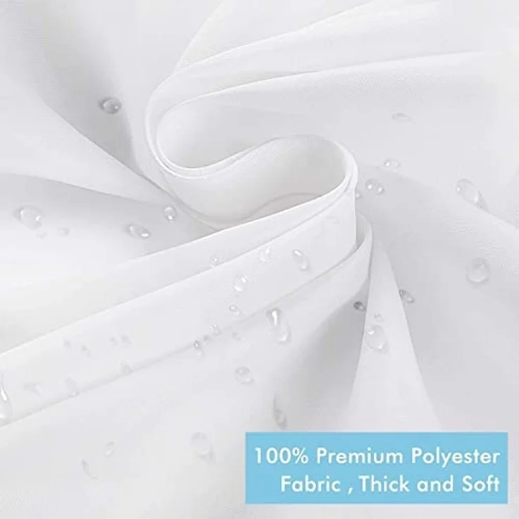 LikeKa Duschvorhang aus Stoff 180x180 cm incl. Ringe waschbar Badvorhang Badewannenvorhang – Bild 5