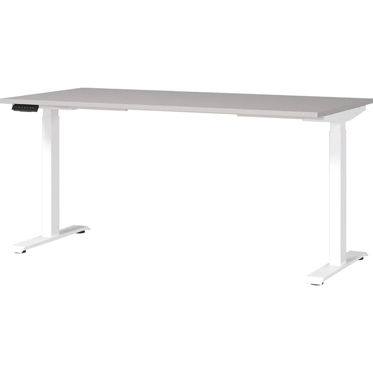 Germania Schreibtisch 7908-617, in Kaschmir/Weiß, EL. höhenverstellb, 160 x 120 x 80 cm (BxHxT) – Bild 1