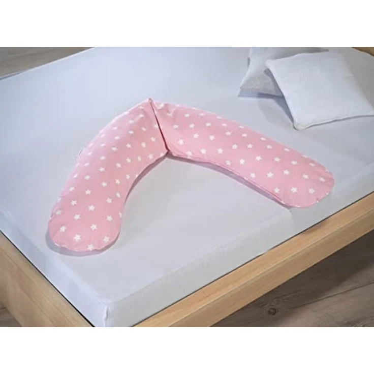 Theraline Das Komfort Stillkissen + Bezug Big Stars rosa Polyesterhohlfaser – Bild 2