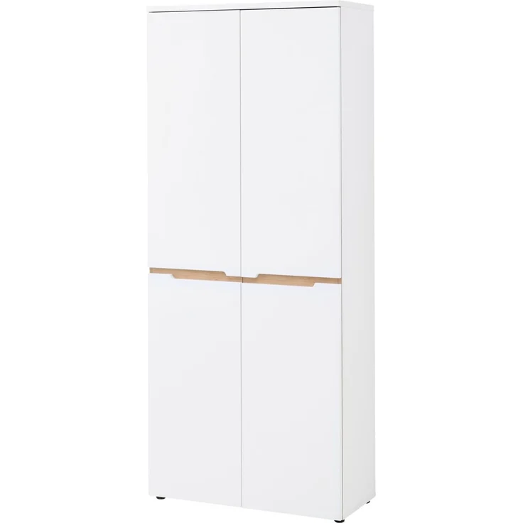 XORA 'MEMPHIS' Schuhkommode XL hoch, Holznachbildung Weiß, 80 x 192 x 38 cm, mit Softclose – Bild 1