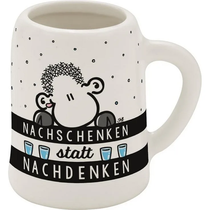 Schnapskrug Schnapsglas Stamper Keramik Sheepworld NACHSCHENKEN 73855