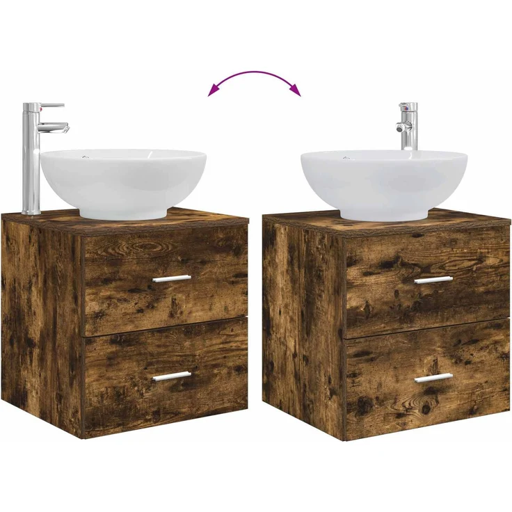 vidaXL Badezimmerschrank-Set 3 stk. Geräucherte Eiche 3405903 – Bild 11