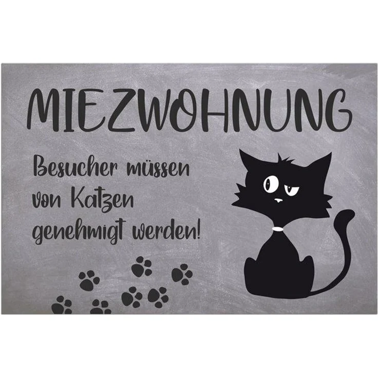 matches21 HOME & HOBBY Fußmatte Türmatte Katze Miezwohnung in 40x60 cm als Fussabtreter, rechteckig, Höhe: 5 mm, Rutschfester Türvorleger für innen als waschbare Schmutzfangmatte – Bild 3