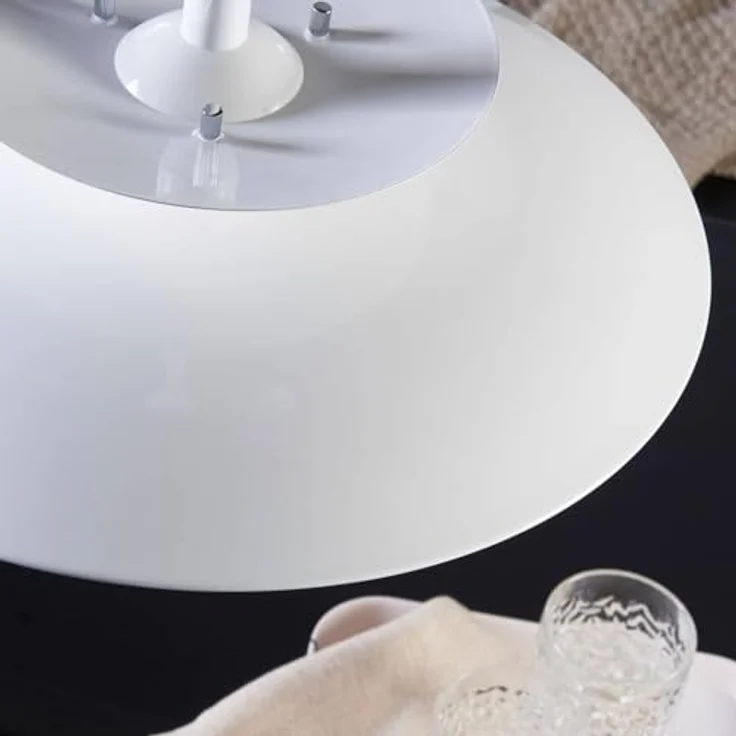 Lindby Hängelampe Nadija, höhenverstellbare Pendelleuchte in Weiß, 43 cm, E27 – Bild 6