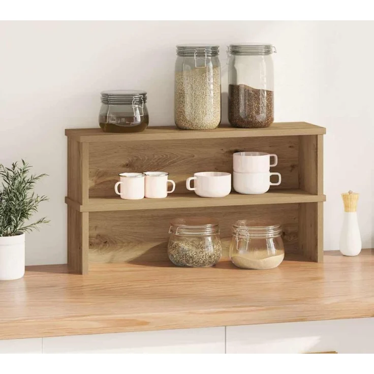 vidaXL Küchenregale Stapelbar 2 Stk. Artisan-Eiche 60x15x16 cm 860516 – Bild 2