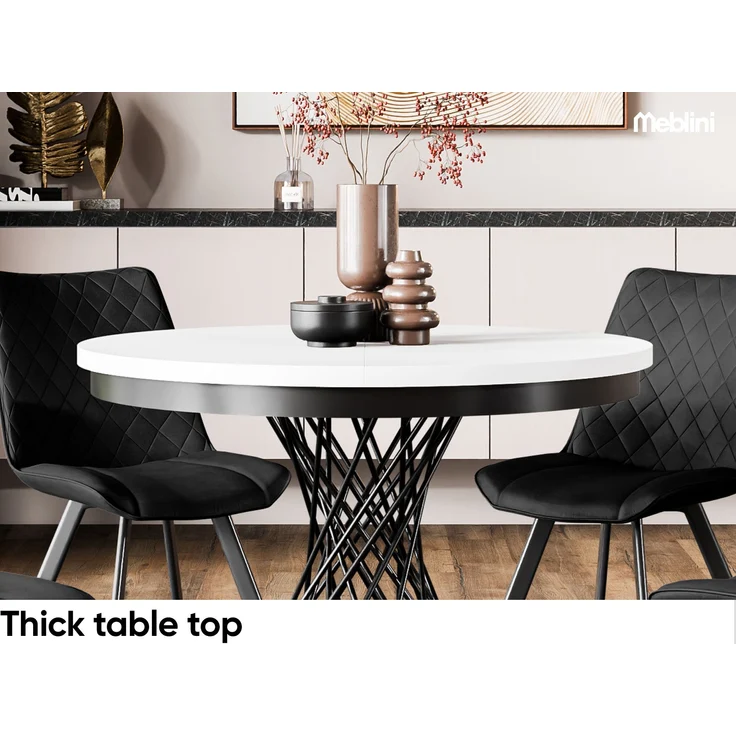 MEBLINI Esstisch Rund Ausziehbar aus Metall - 100-138x77cm - LUCO - Artisan Eiche/Schwarz Matt - Loft - Esszimmertisch Modern - Küchentisch - Ausziehtisch - Round Dining Table - Esszimmertische – Bild 6