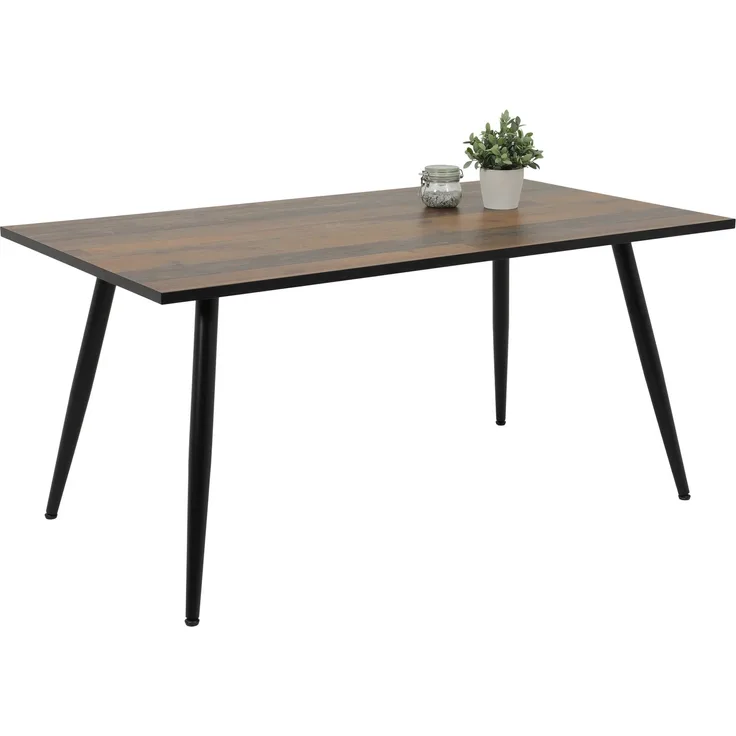 Esstisch >Susi< in schwarz/Oldwood/Schwarz aus Holzwerkstoff - 160x76x90 (BxHxT)