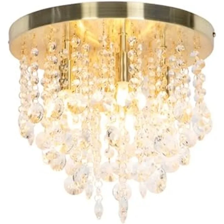 Qazqa Deckenleuchte Medusa, ohne Leuchtmittel, G9, Gold/Messing, Art Deco, Glas, 6-flammig