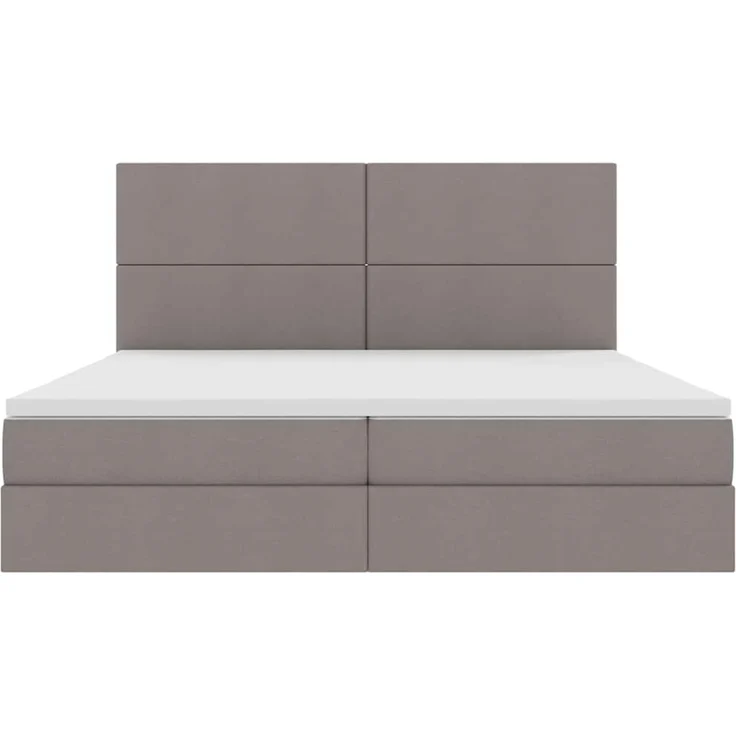 vidaXL LED-Speicherbett mit Matratze Taupe 200 x 200 cm Stoff 3372378 – Bild 8